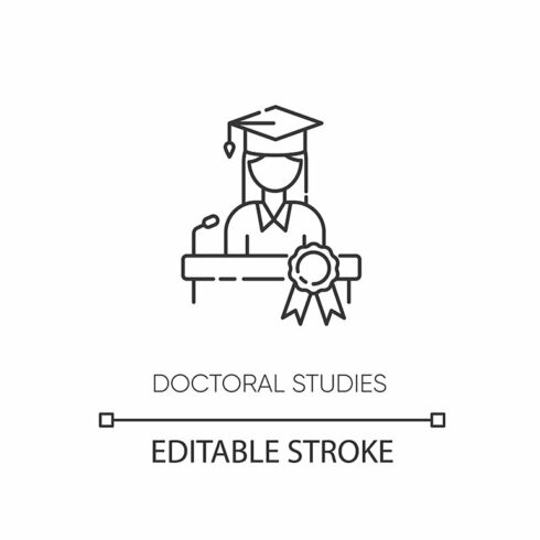 Doctoral studies pixel perfect icon cover image.