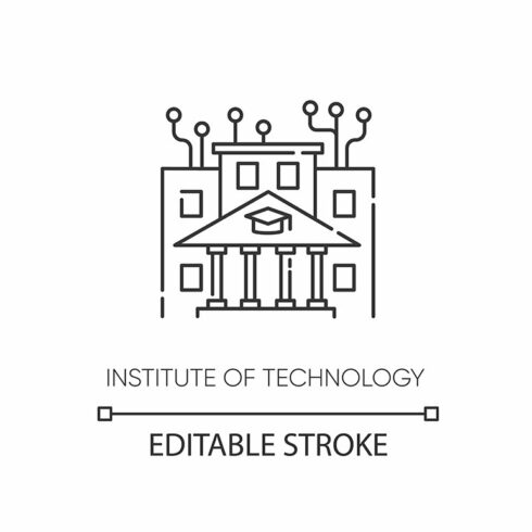 Institute of technology linear icon cover image.