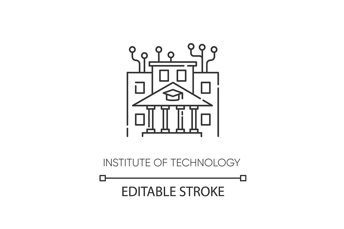 Institute of technology linear icon cover image.