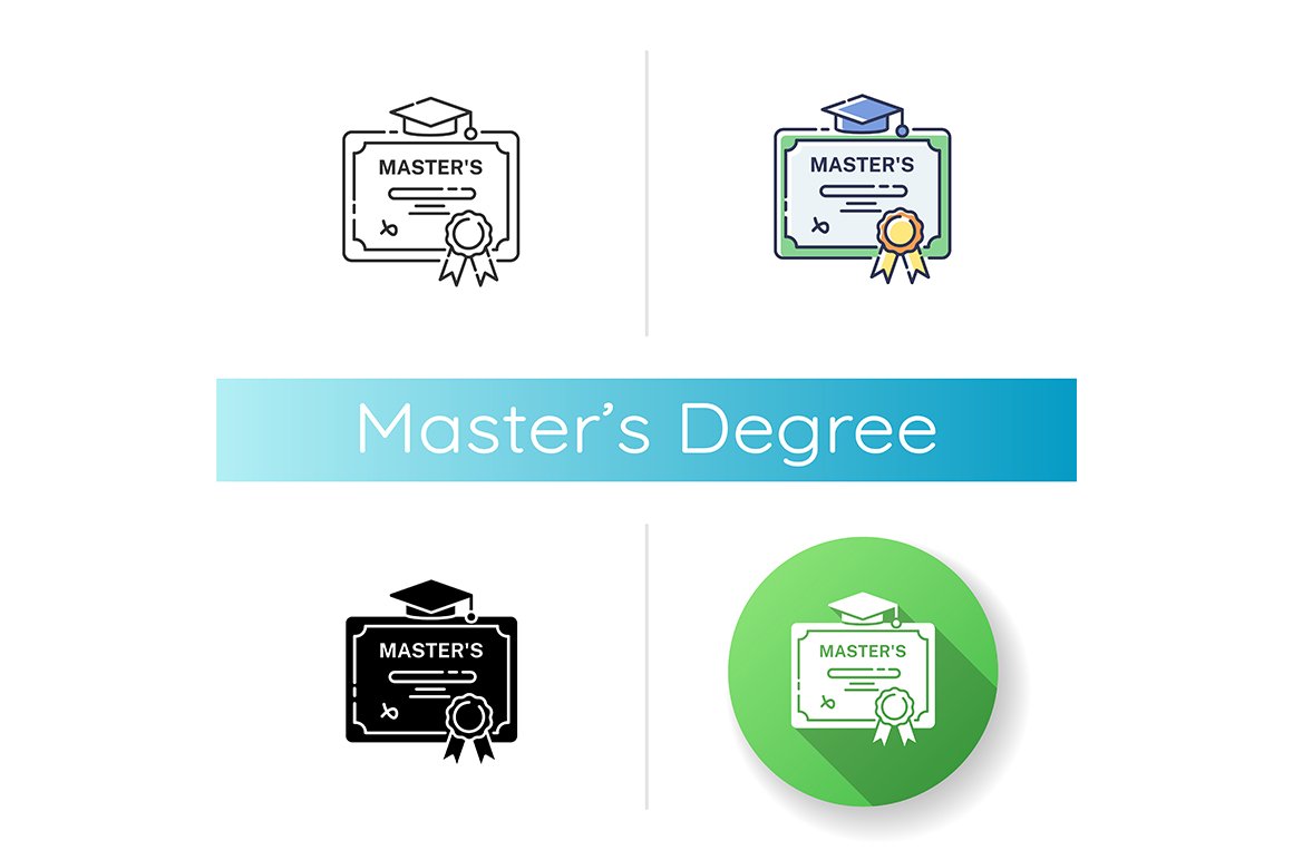 Masters degree icon cover image.