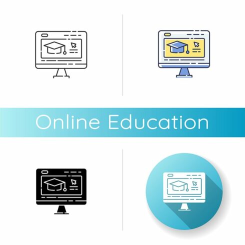 Online education icon cover image.