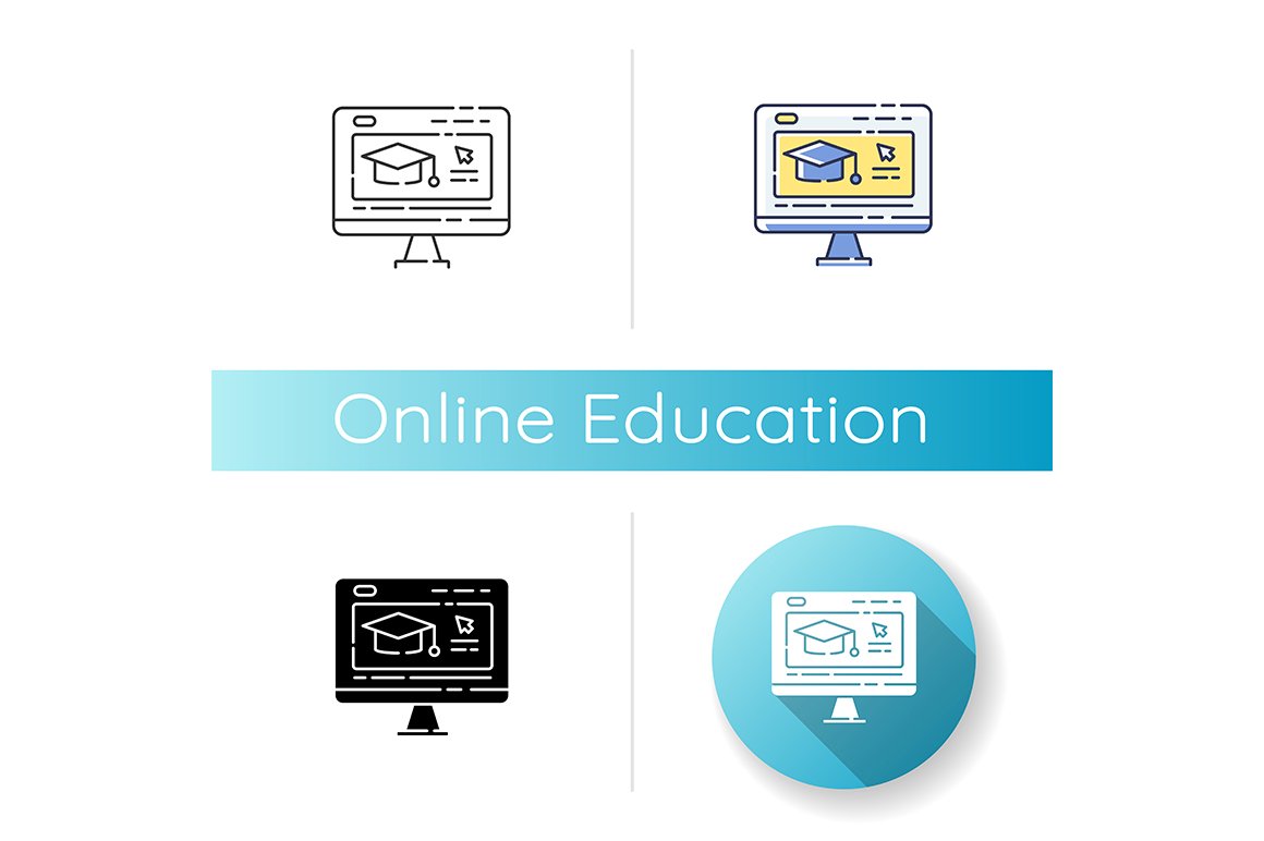 Online education icon cover image.