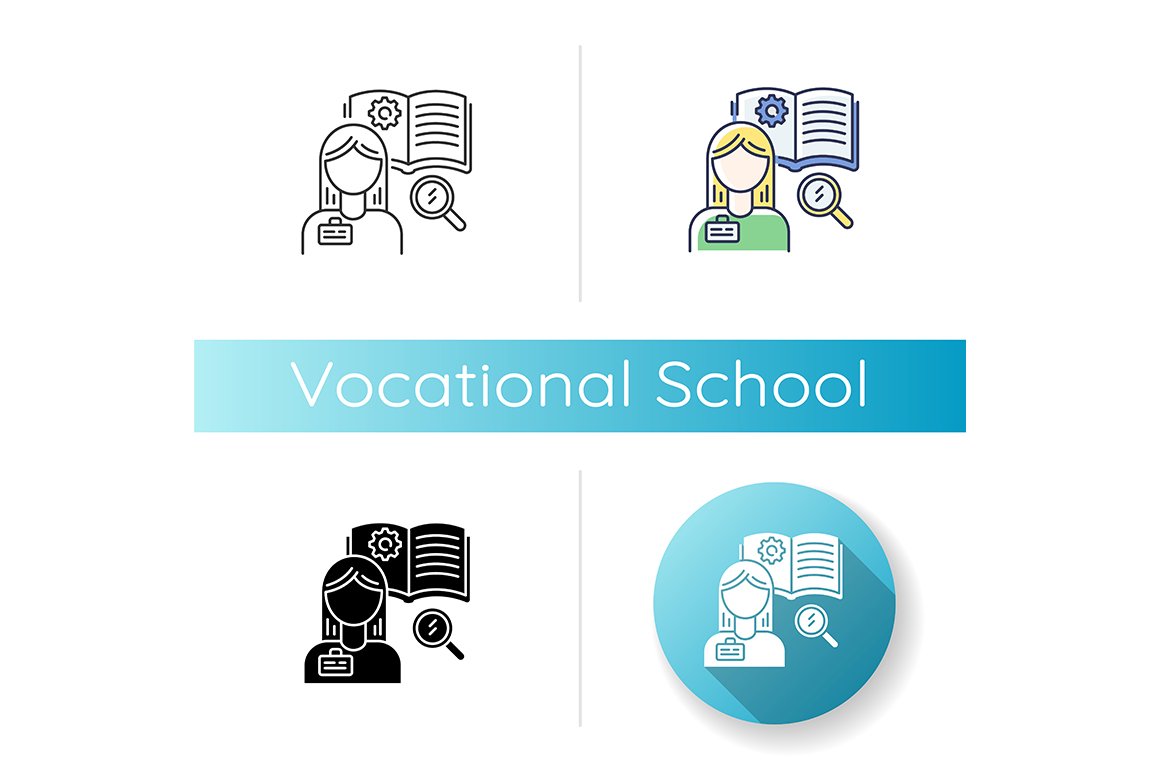 Vocational school icon cover image.