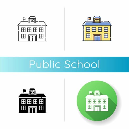 Public school icon cover image.