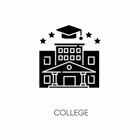 College black glyph icon cover image.