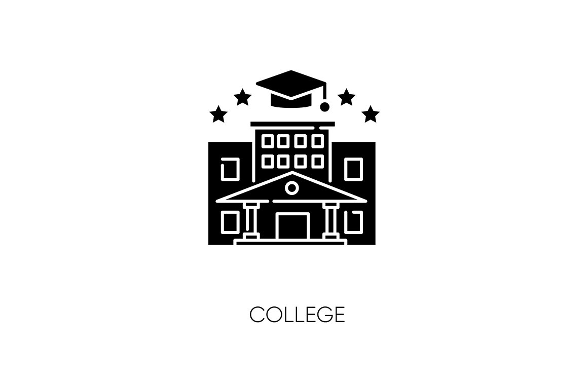 College black glyph icon cover image.