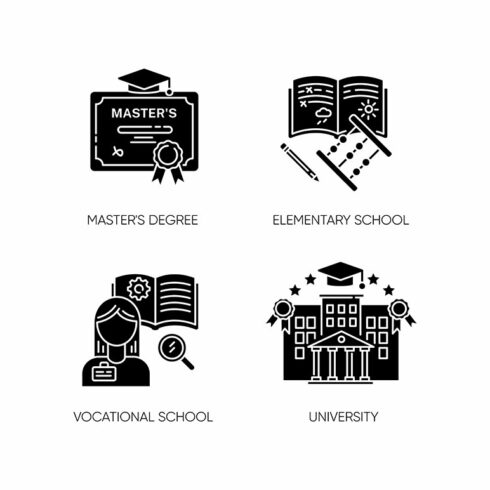 Primary and higher education icons cover image.