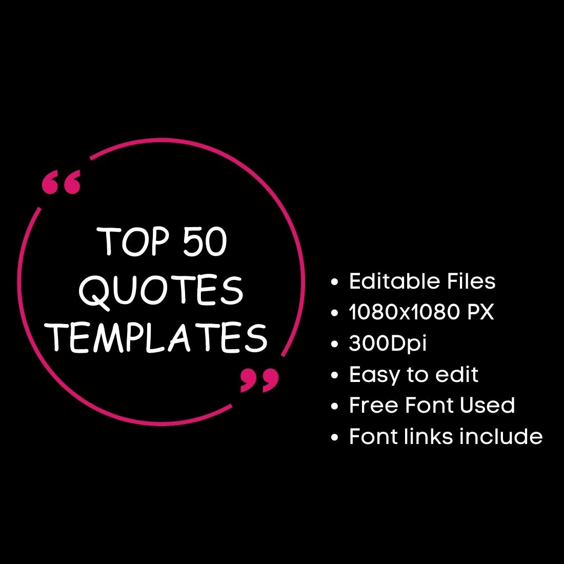 50 Instagram Quote Templates (Bundle) cover image.