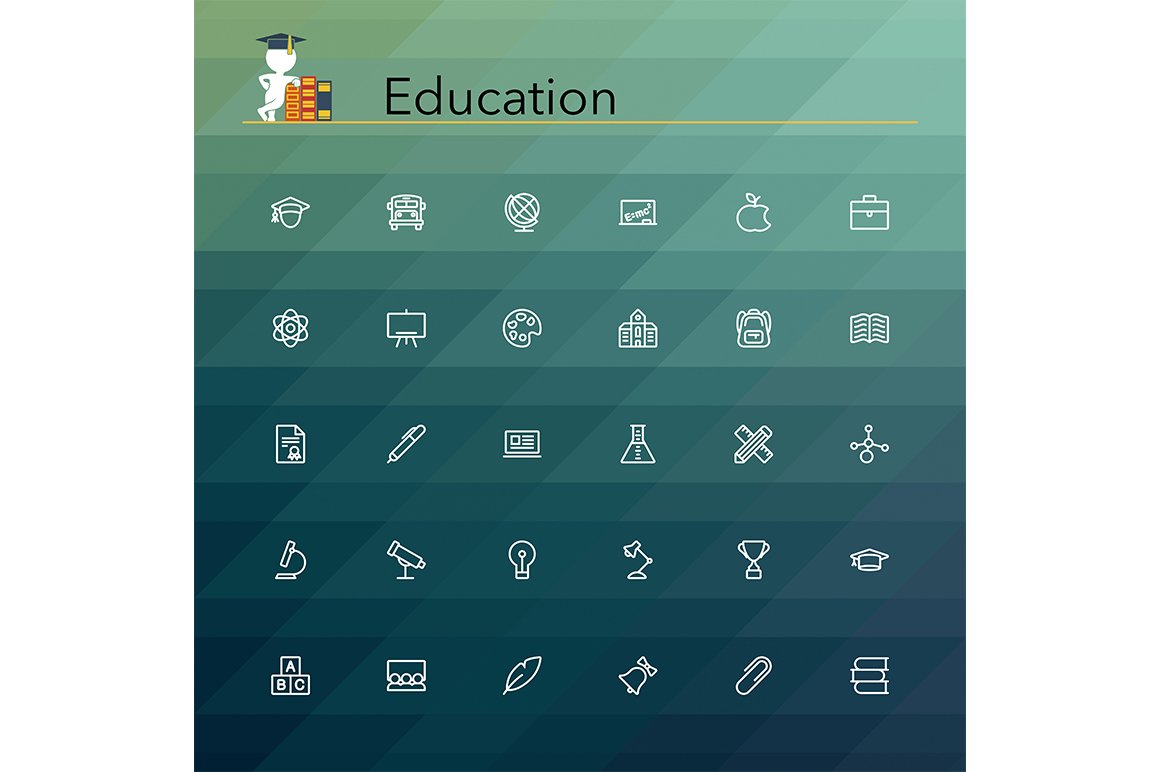 Education Line Icons cover image.