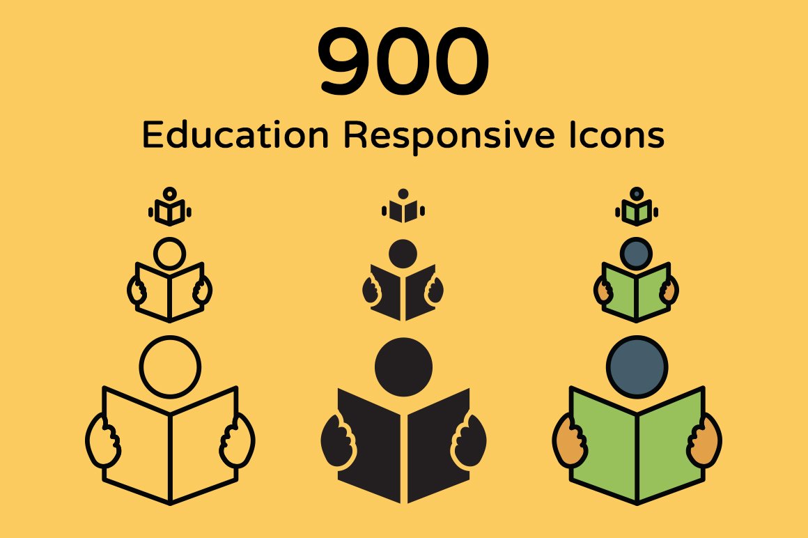 900 Education Responsive Icons cover image.