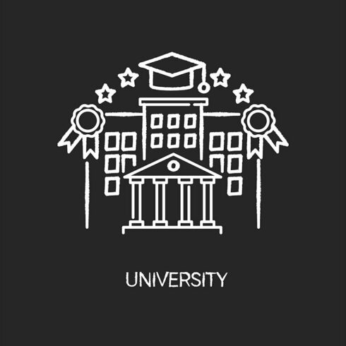 University chalk white icon cover image.