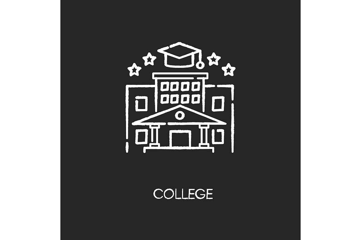 College chalk white icon cover image.