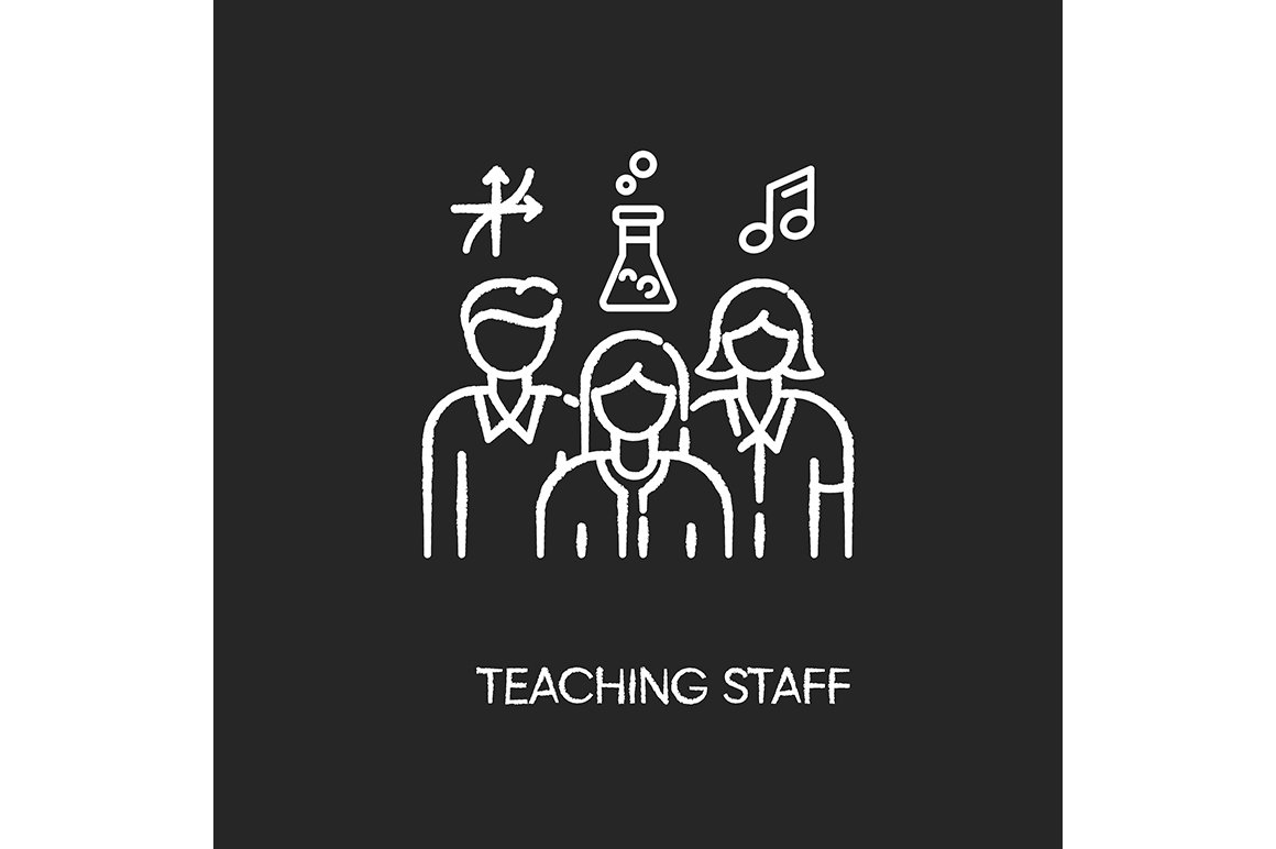 Teaching staff chalk white icon cover image.