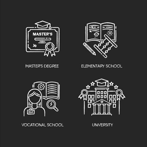 Primary and higher education icons cover image.