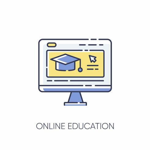 Online education RGB color icon cover image.