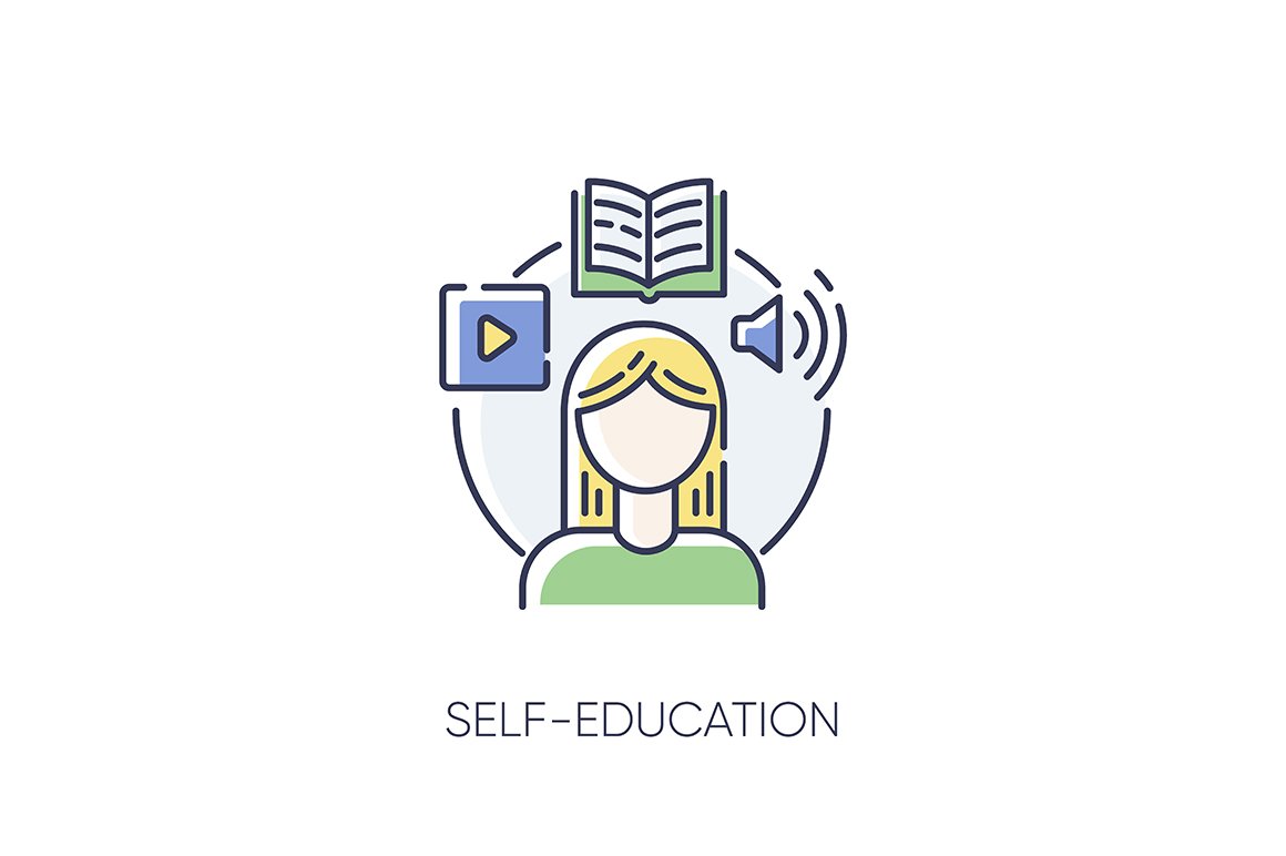 Self education RGB color icon cover image.