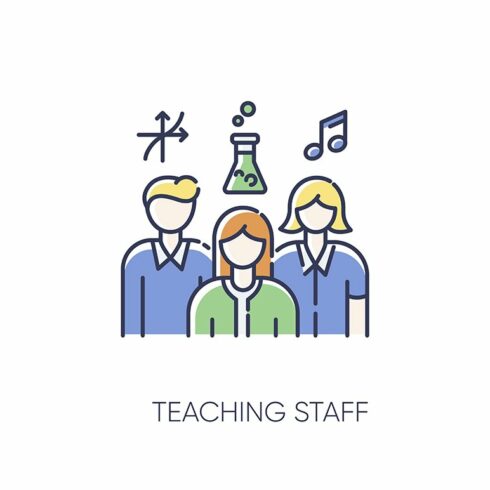 Teaching staff RGB color icon cover image.