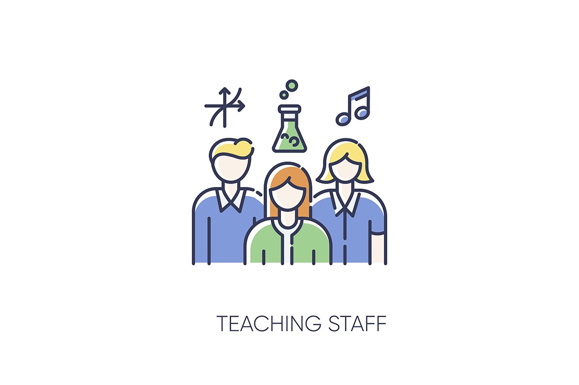 Teaching staff RGB color icon cover image.