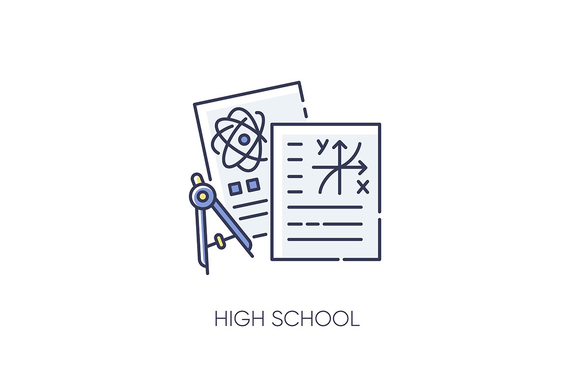High school RGB color icon cover image.