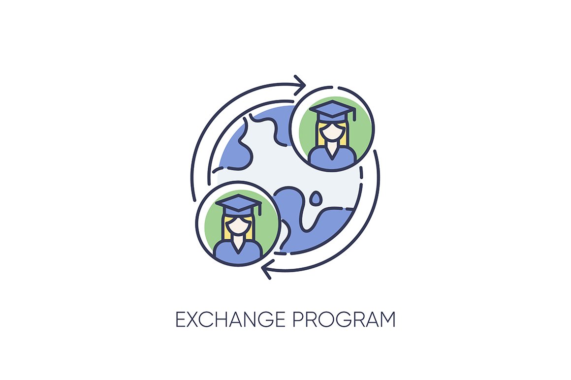 Exchange program RGB color icon cover image.