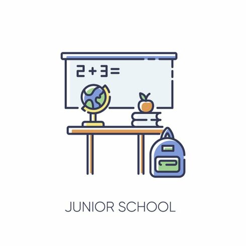 Junior school RGB color icon cover image.