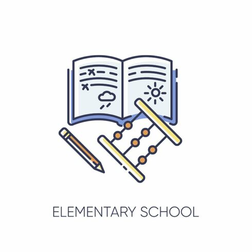 Elementary school RGB color icon cover image.