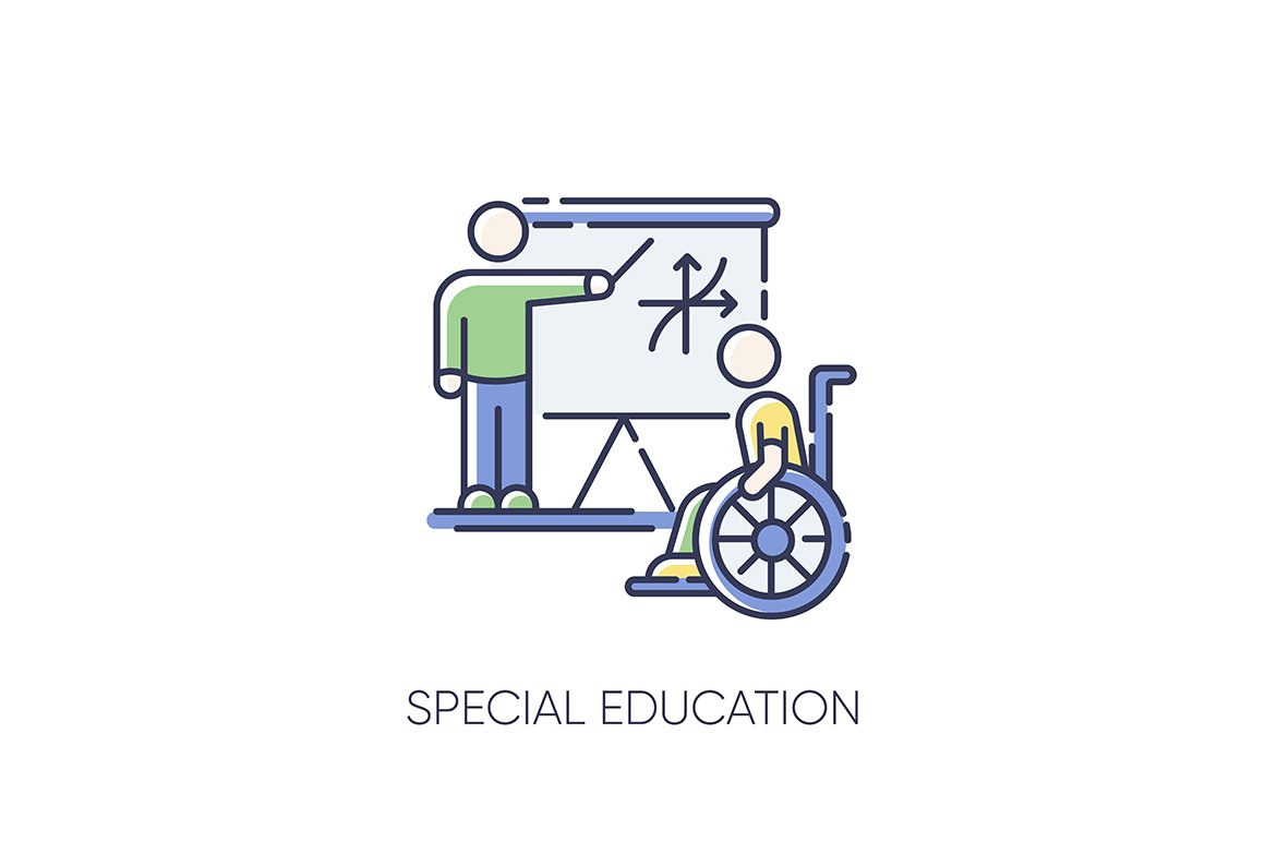 Special education RGB color icon cover image.