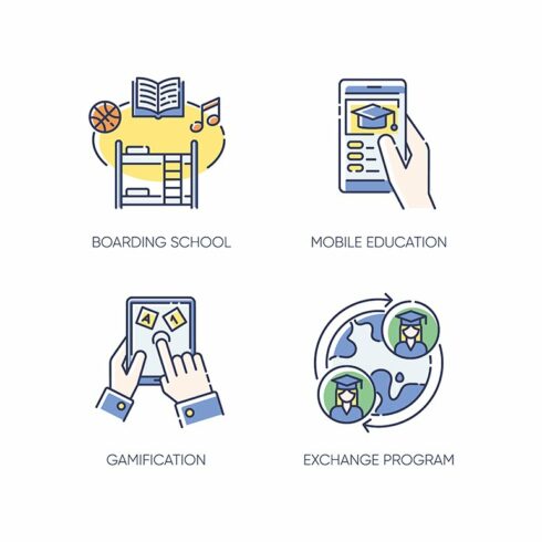Modern learning opportunities icons cover image.