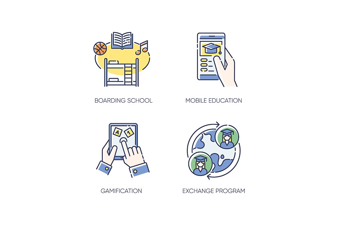 Modern learning opportunities icons cover image.