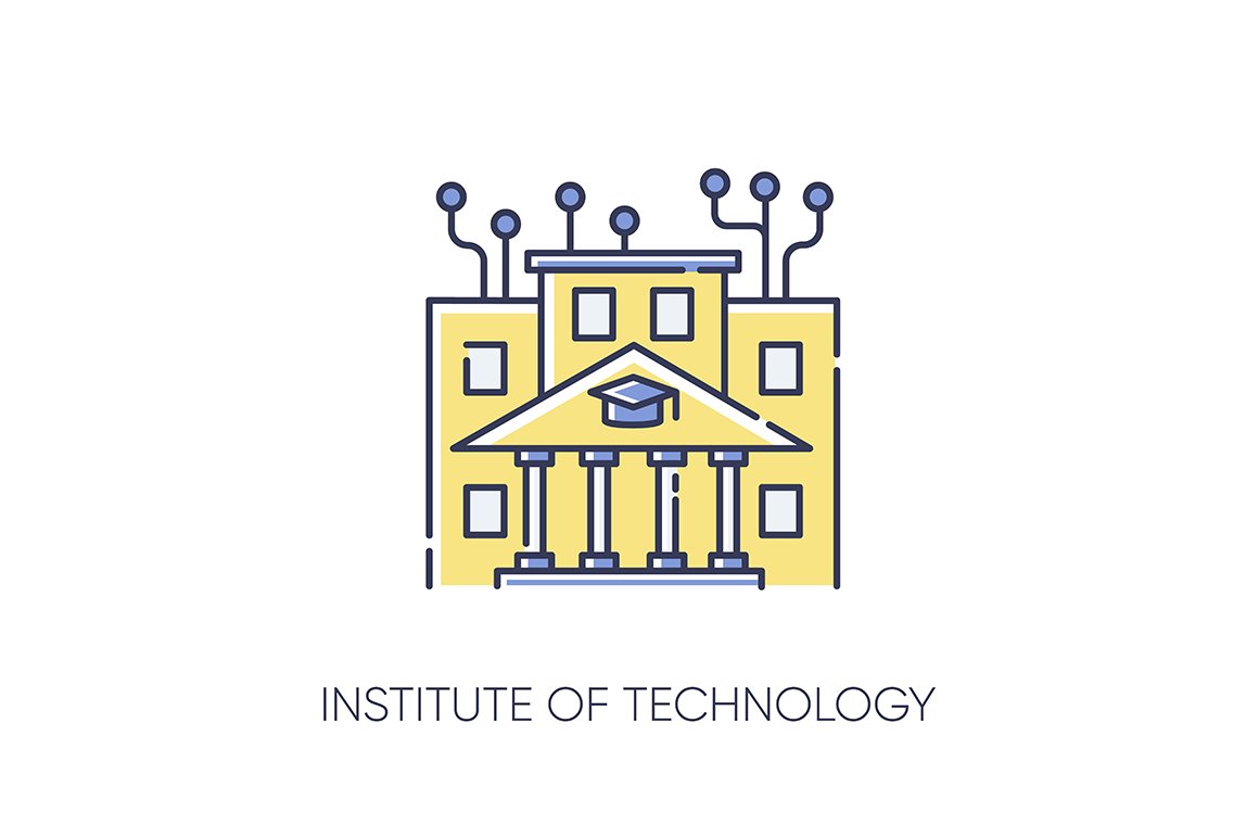 Institute of technology color icon cover image.