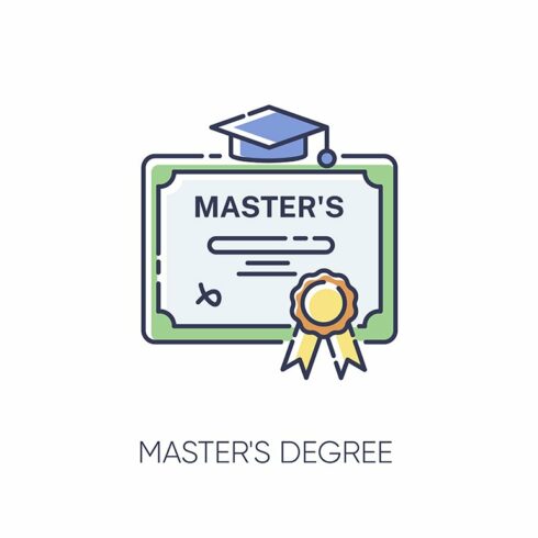 Masters degree RGB color icon cover image.