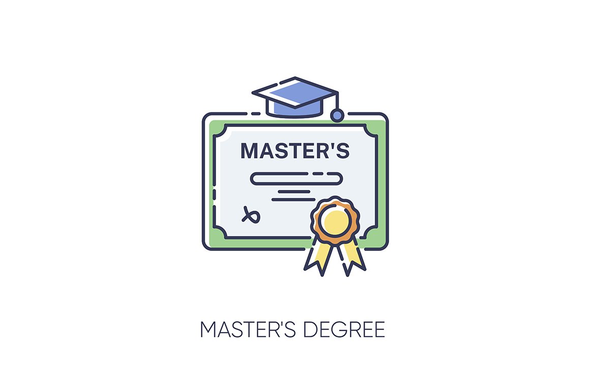 Masters degree RGB color icon cover image.