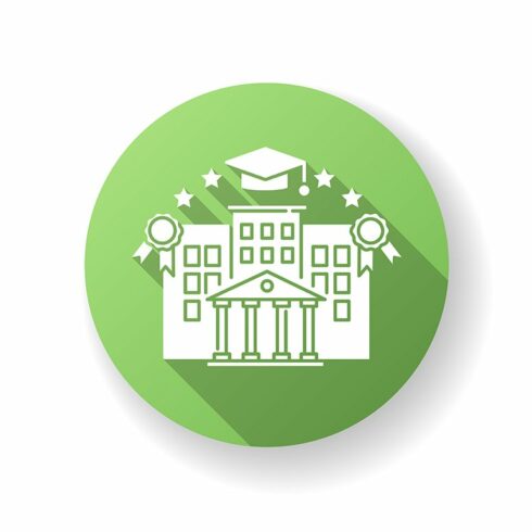 University green flat design icon cover image.