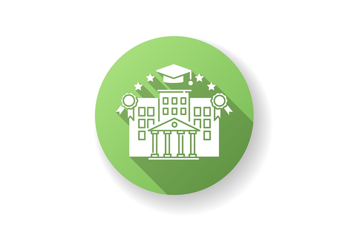 University green flat design icon cover image.