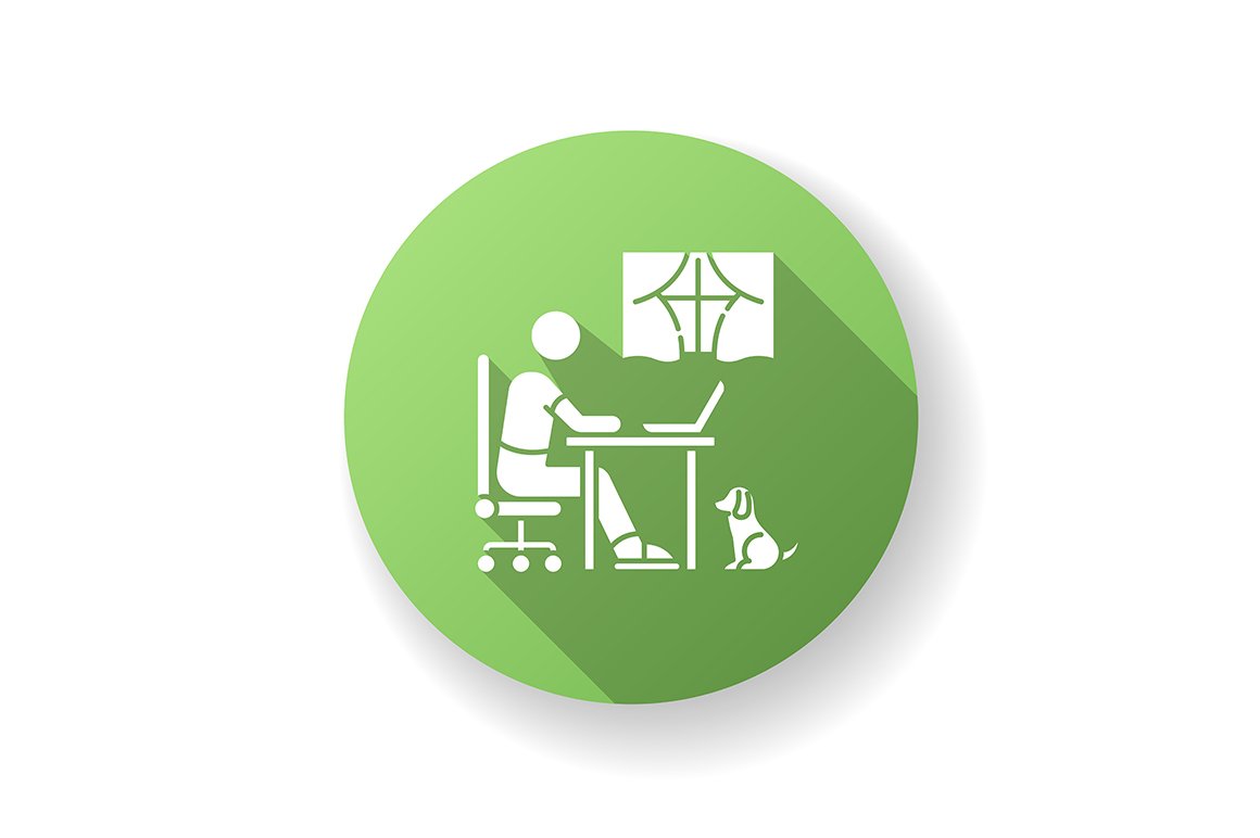 Home schooling green glyph icon cover image.