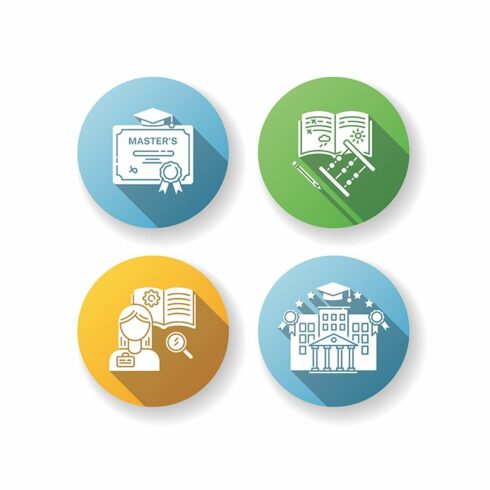 Primary and higher education icons cover image.