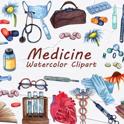 Medical Watercolor Clipart cover image.