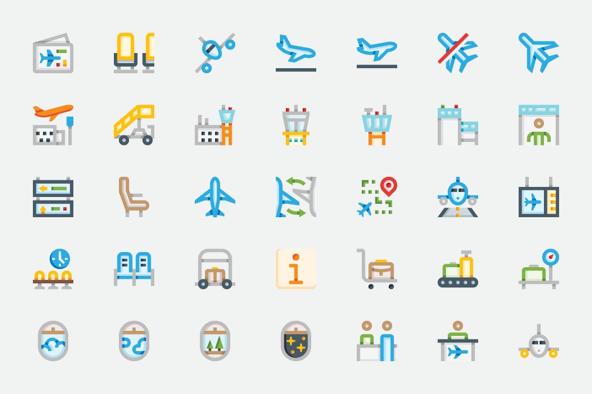 Basicons / Travel / Airport preview image.