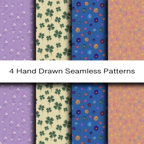 4 Cute Seamless Patterns cover image.