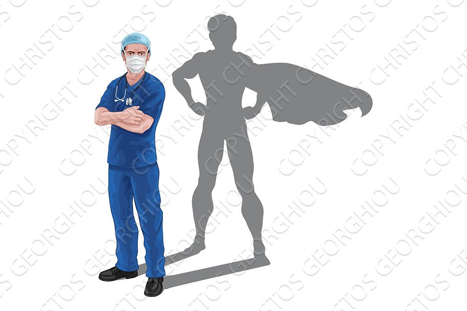 Superhero Nurse Doctor Shadow Super cover image.