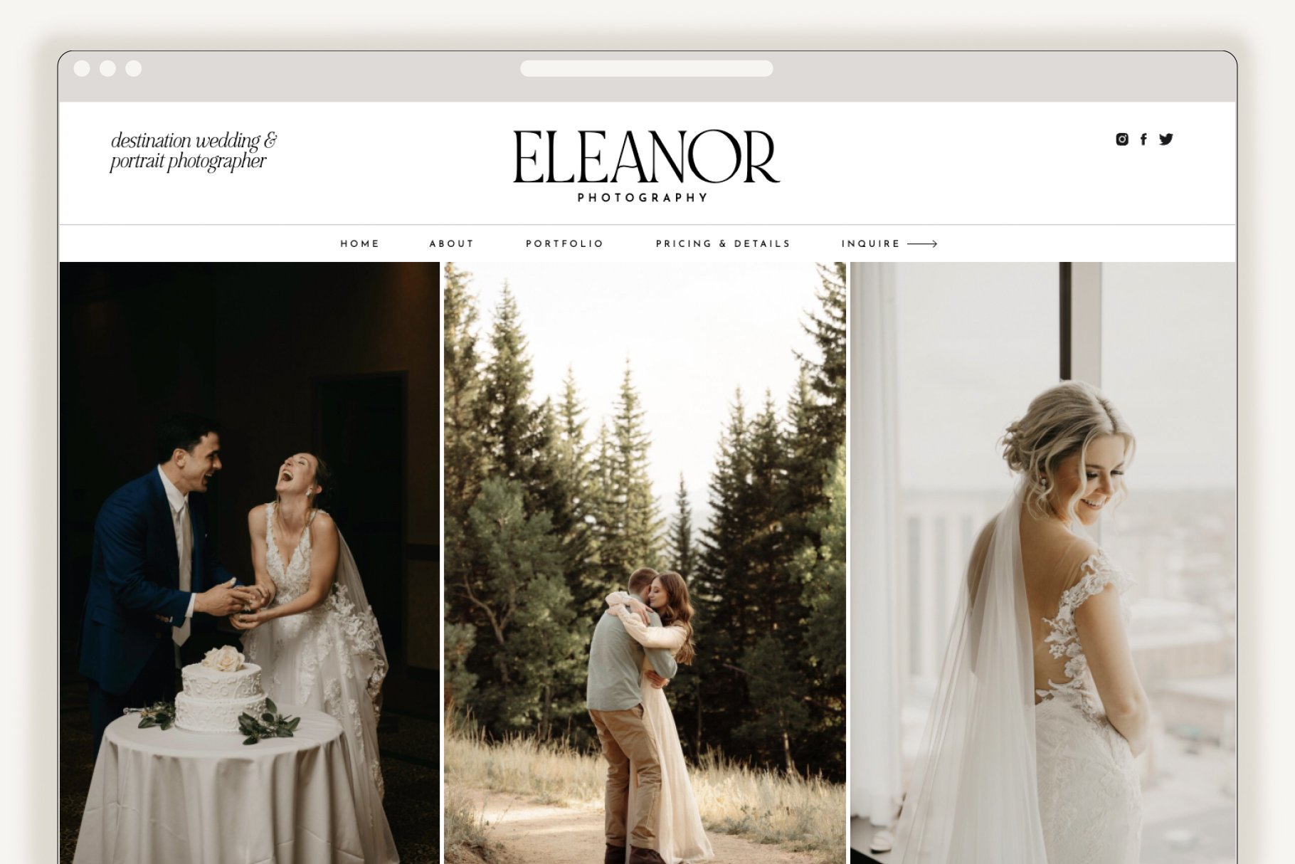 Eleanor Showit Website Template cover image.