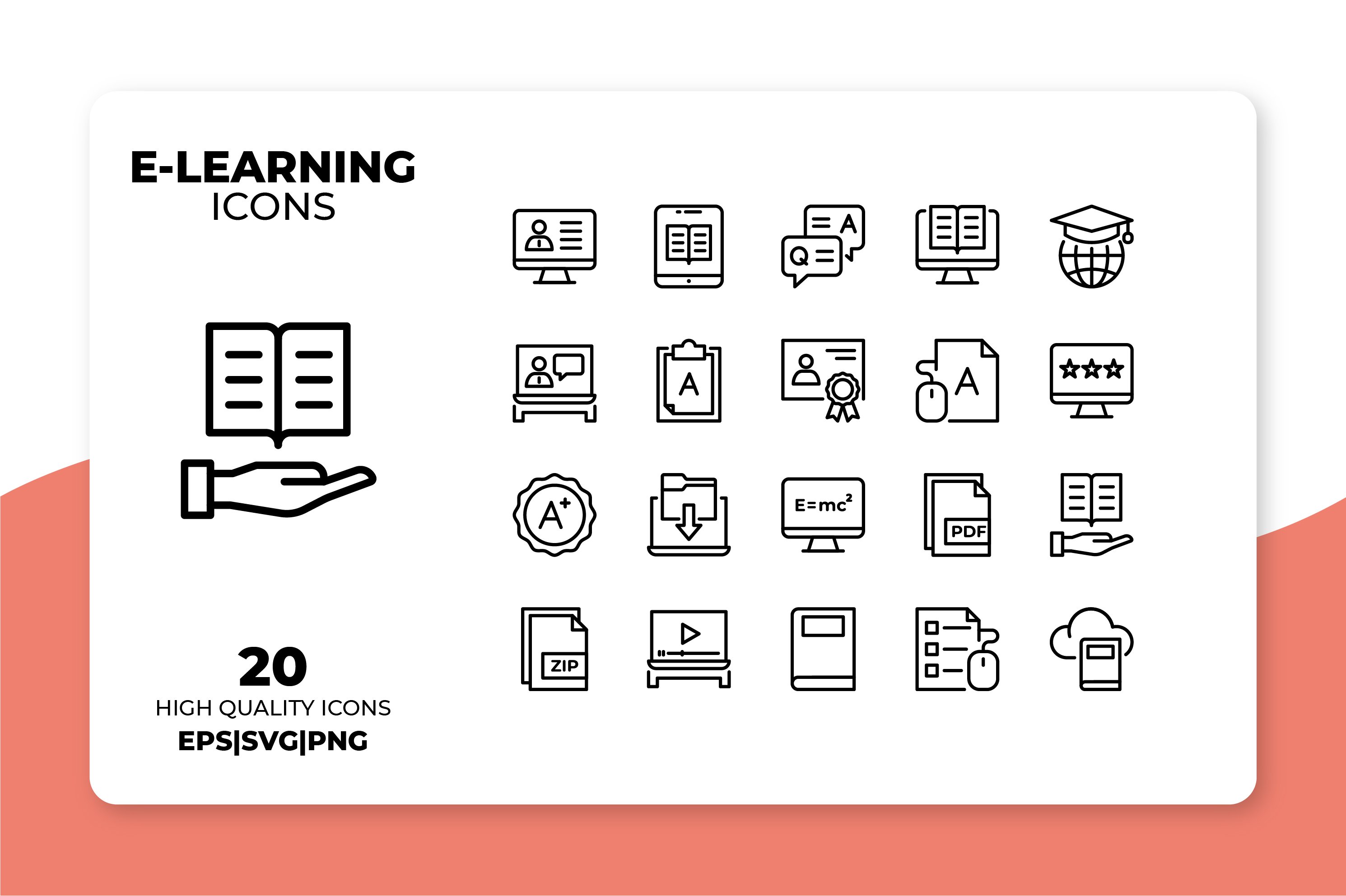 E-Learning Icons preview image.