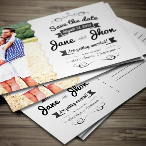 Elegant Wedding Invitation Postcard cover image.
