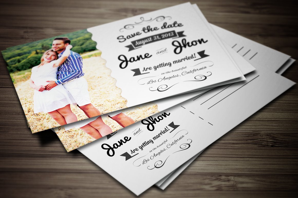 Elegant Wedding Invitation Postcard cover image.