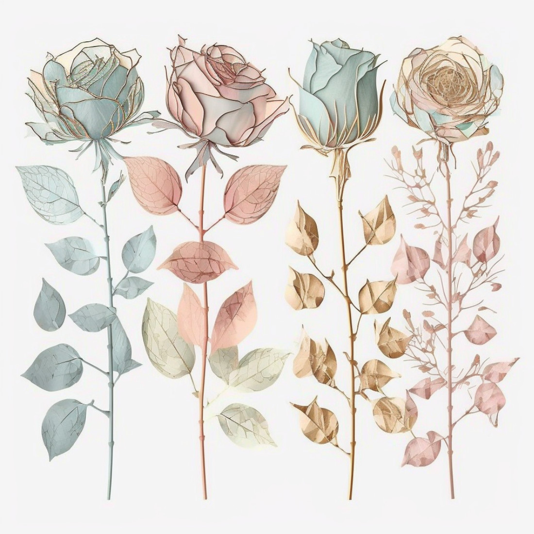 Elegant Watercolor Flowers Midjourney Prompt preview image.