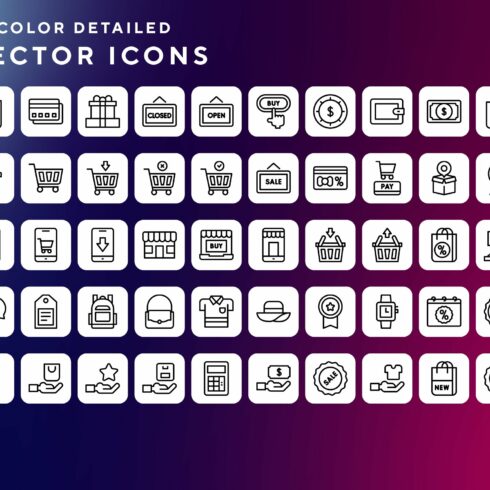 Shopping icons cover image.
