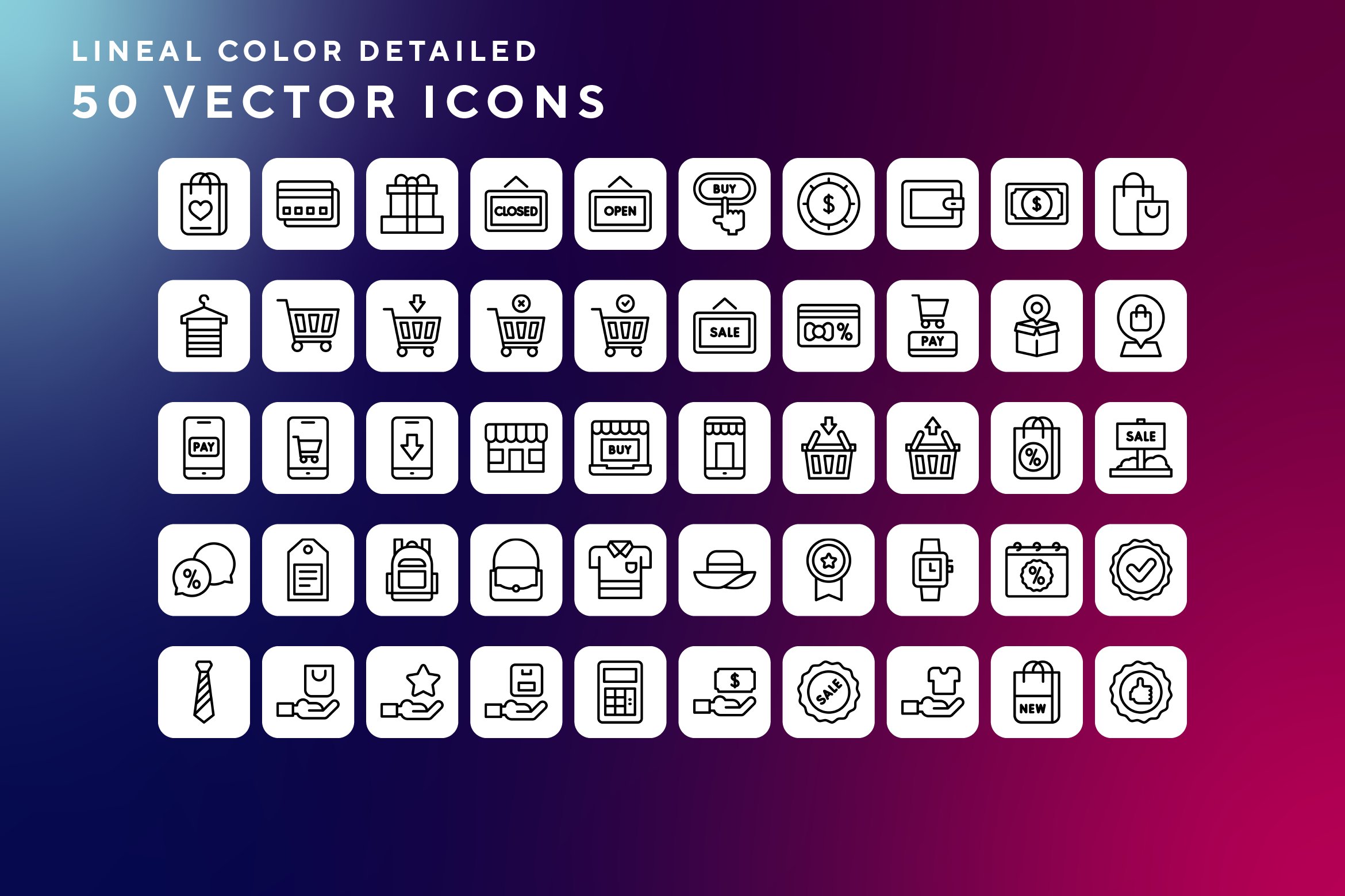 Shopping icons cover image.