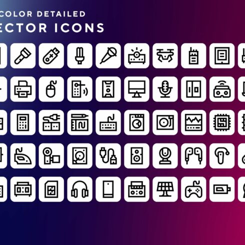 Electronics icons cover image.