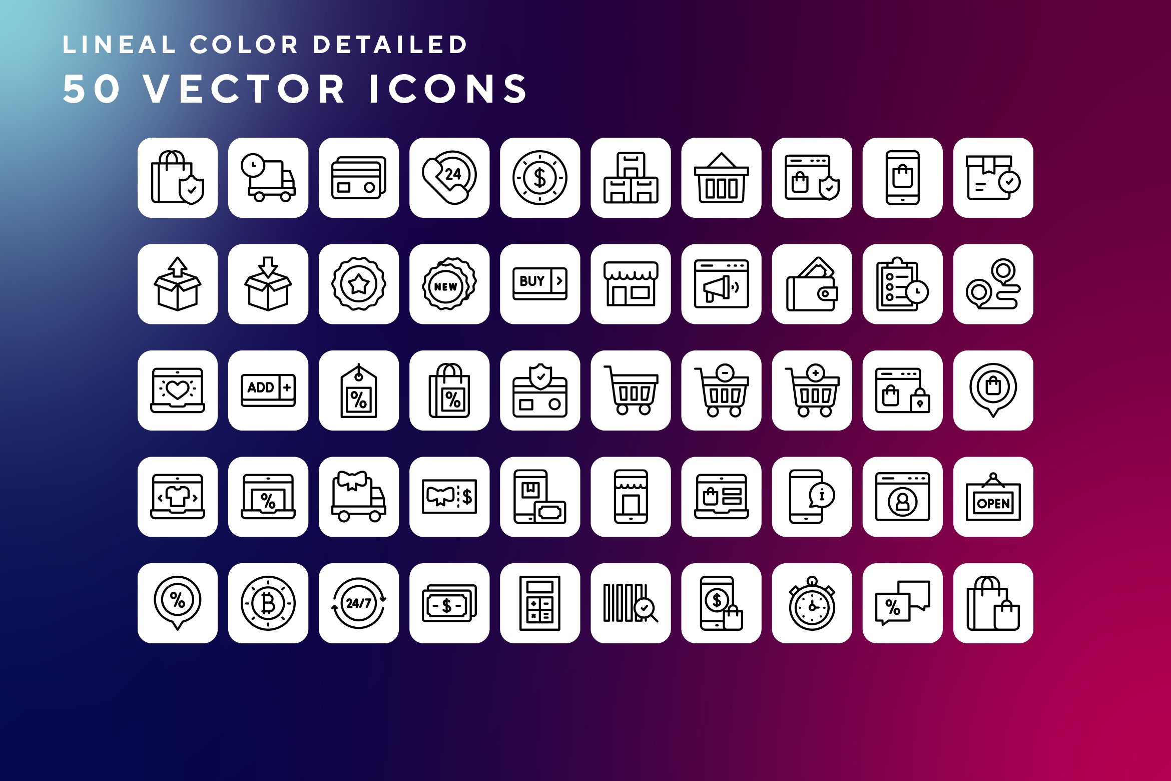 Ecommerce icons cover image.