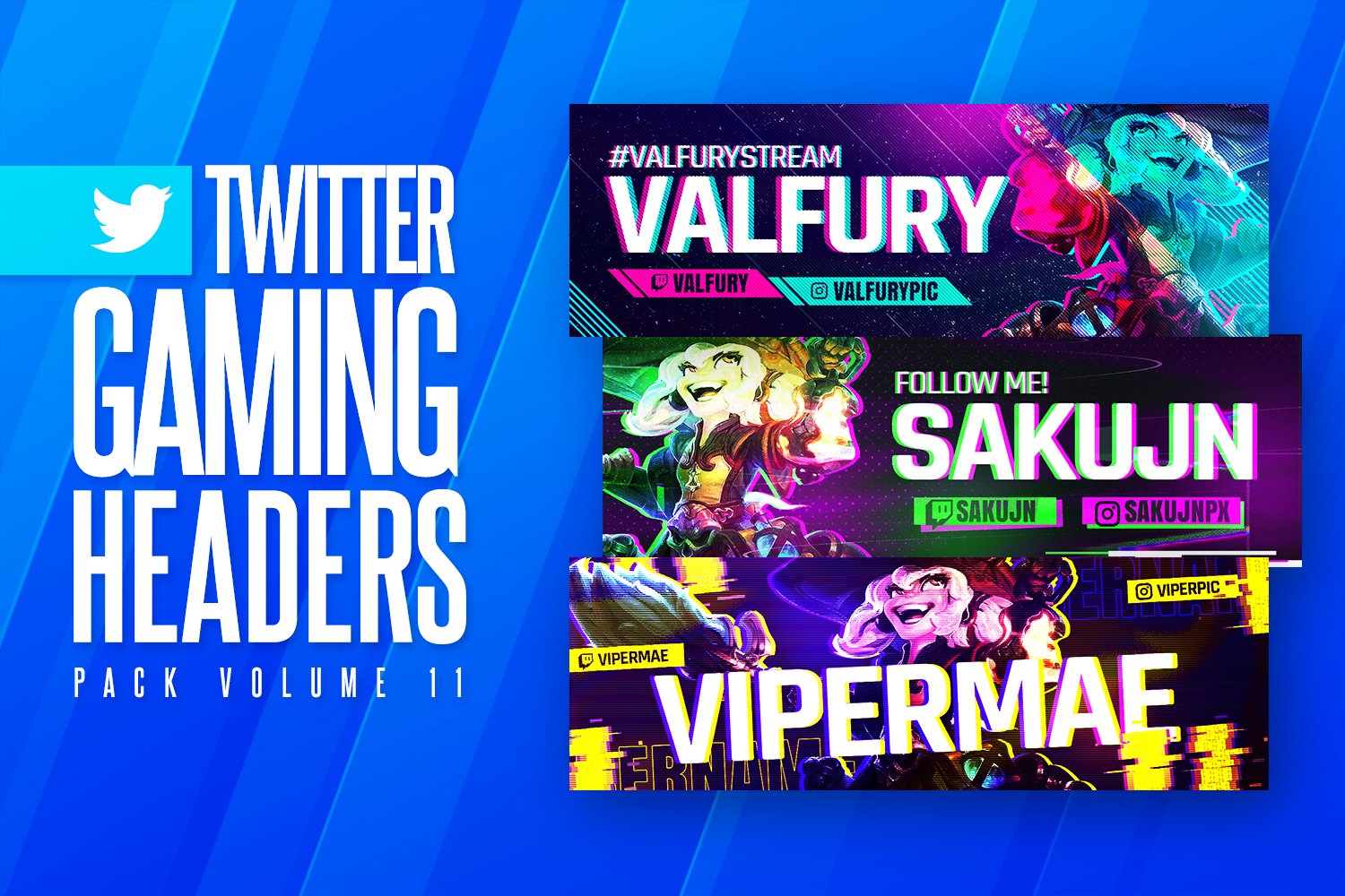 Gaming Twitter Headers Pack 11 cover image.